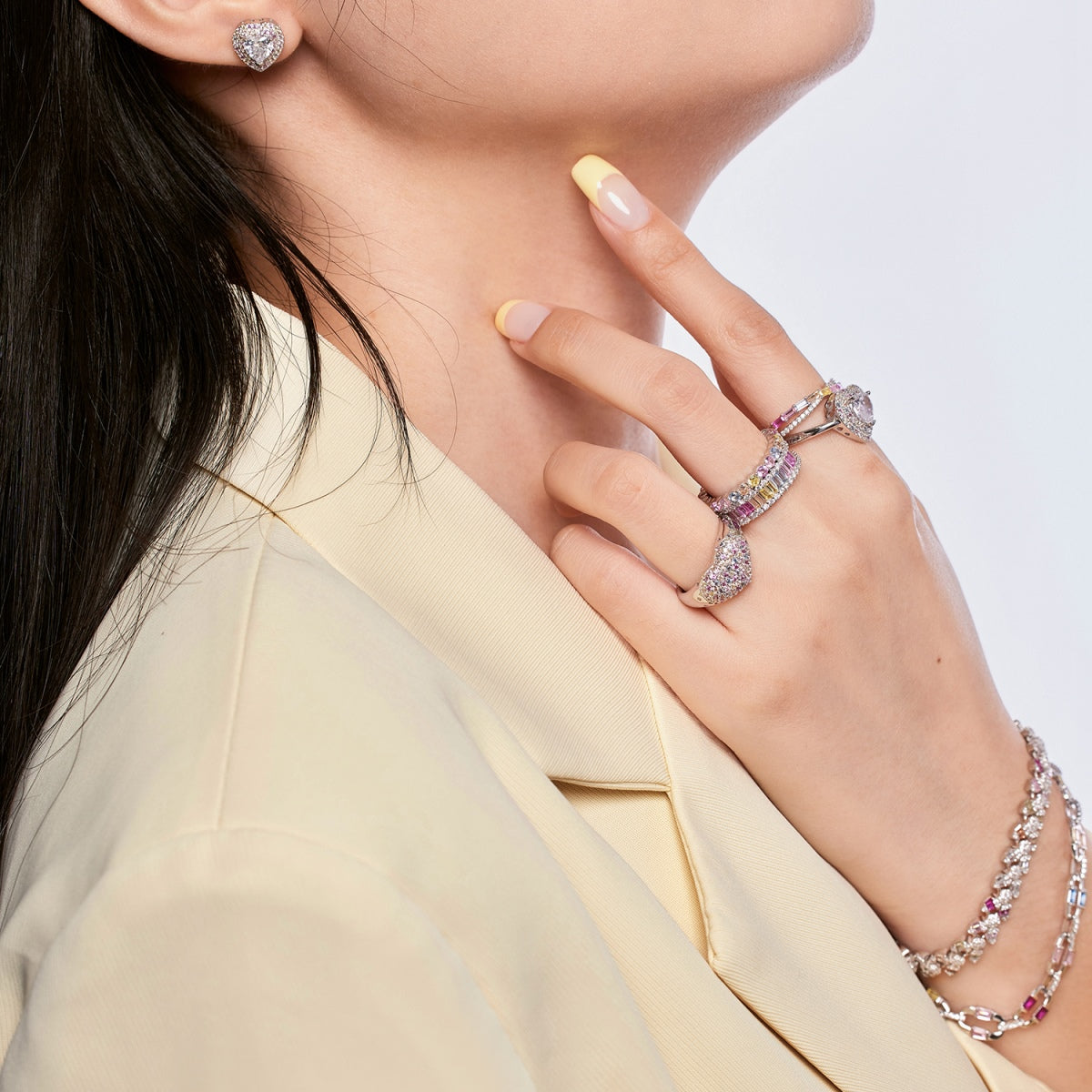 [Okajuri Jewelry]Delicate Ebullient Heart Shape Wedding Ring