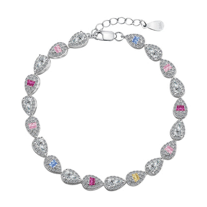 [Okajuri Jewelry]0.25 Carat Radiant Water Drop Shape Daily Bracelet