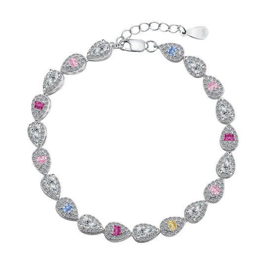[Okajuri Jewelry]0.25 Carat Radiant Water Drop Shape Daily Bracelet