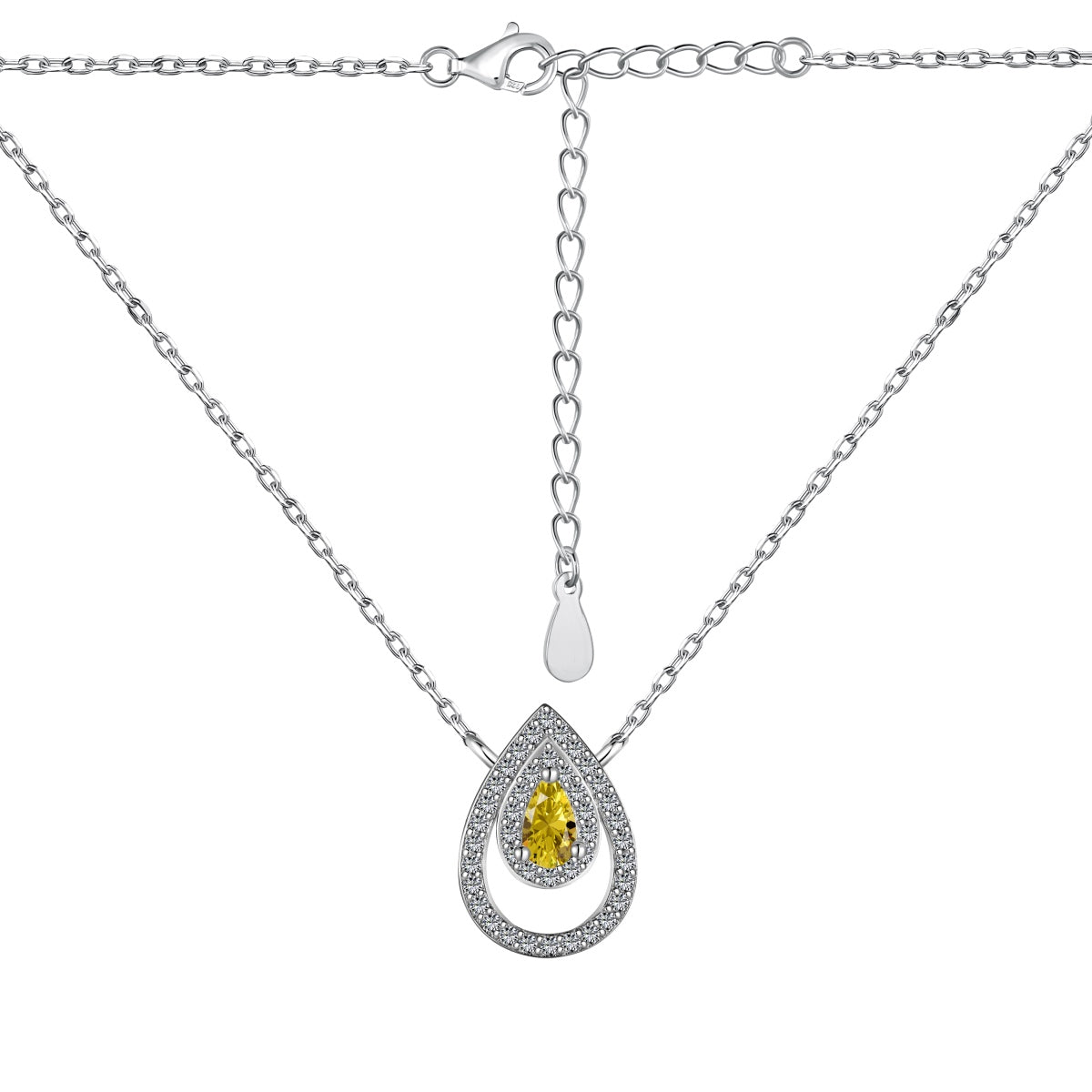 [Okajuri Jewelry]Sparkling Pear Cut Necklace