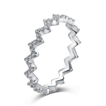 [Okajuri Jewelry]Delicate Enchanting Wave Shape Daily Ring