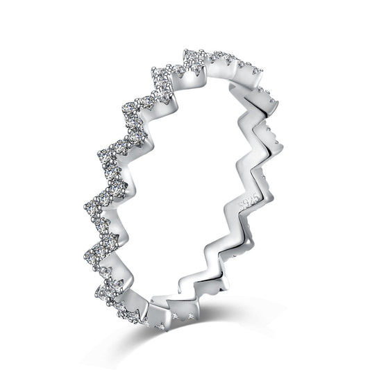 [Okajuri Jewelry]Delicate Enchanting Wave Shape Daily Ring