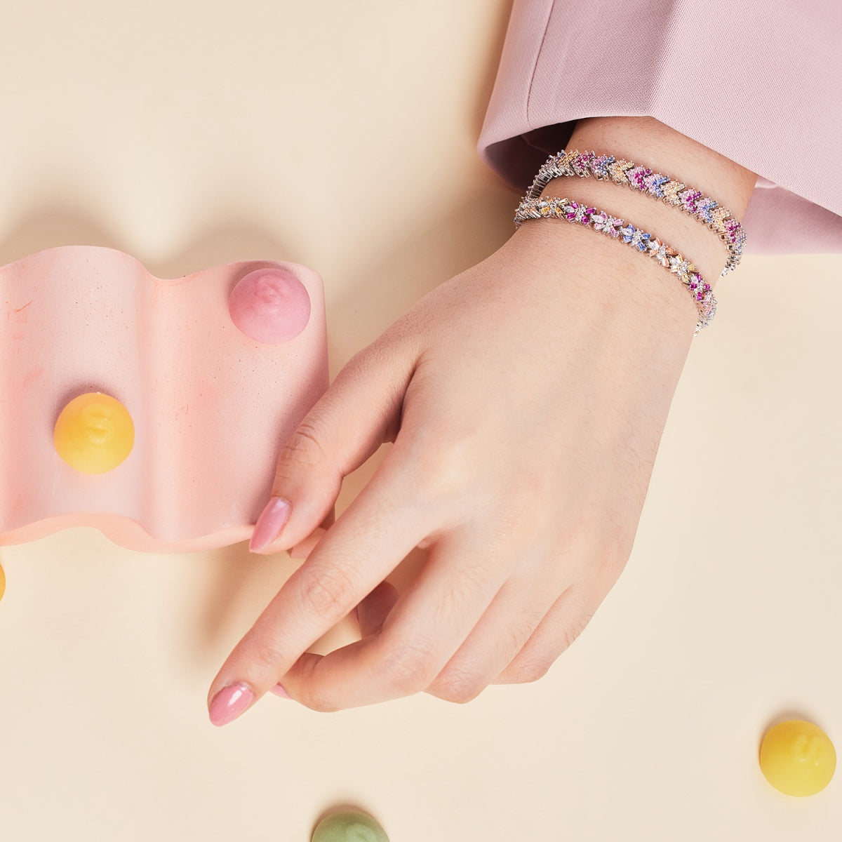 [Okajuri Jewelry]Ornate Sparkling Round Cut Party Bracelet