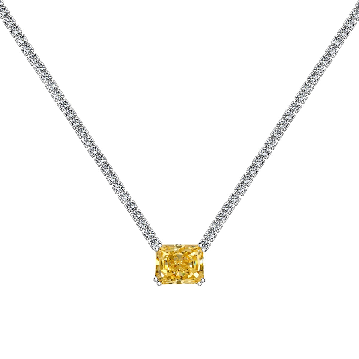 [Okajuri Jewelry]4.0 Carat Elegant Radiant Cut Necklace
