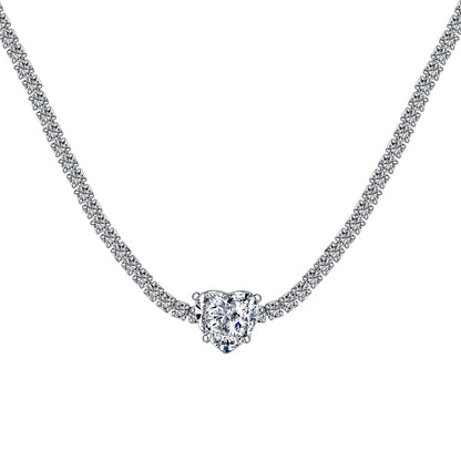 [Okajuri Jewelry]2.0 Carat Sparkling Tennis Heart Cut Necklace