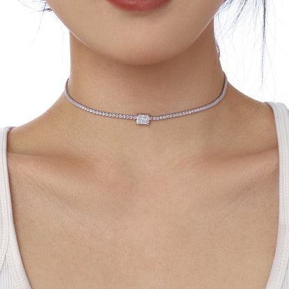 [Okajuri Jewelry]2.0 carat Ornate Emerald Cut Necklace