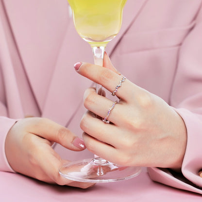 [Okajuri Jewelry]Dainty Colorful Round Cut Party Ring