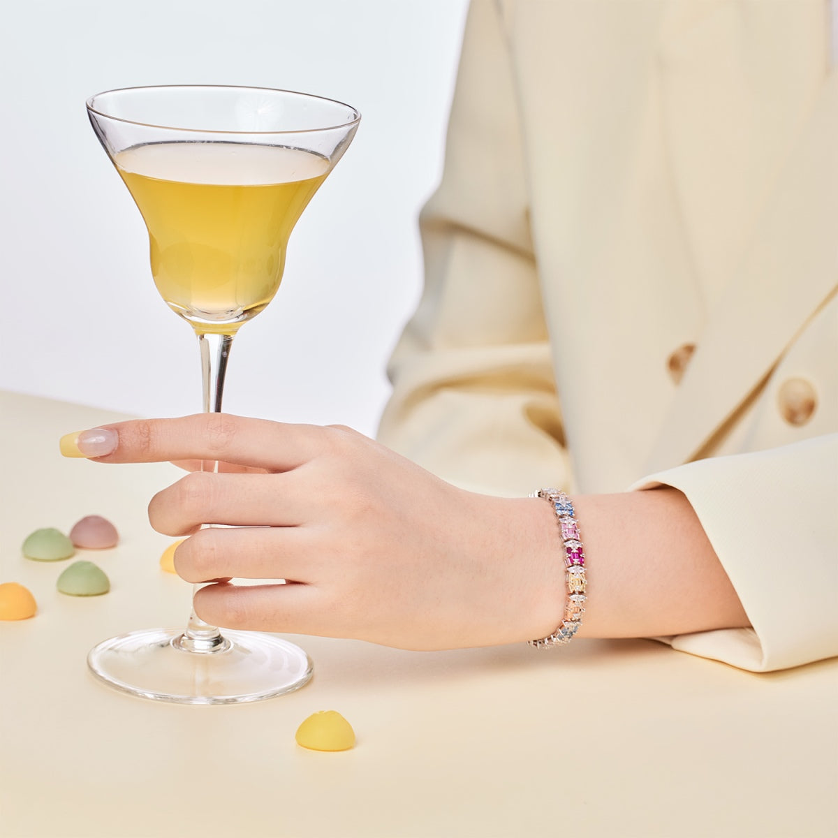 [Okajuri Jewelry]Delicate Colorful Multi Cut Party Bracelet