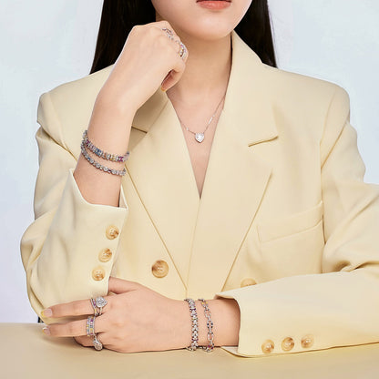 [Okajuri Jewelry]Delicate Colorful Multi Cut Party Bracelet