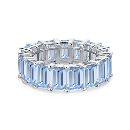 [Okajuri Jewelry]0.75 Carat Elegant Emerald Cut Tennis Ring