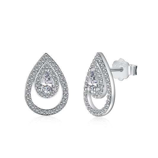 [Okajuri Jewelry]Sparkling Delicate Water Drop Shape Daily Earrings