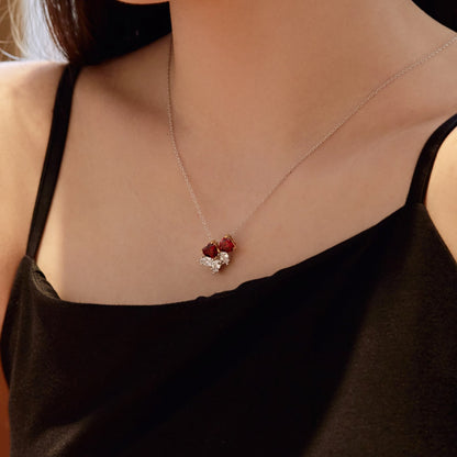 [Okajuri Jewelry]Dainty Red Heart Necklace