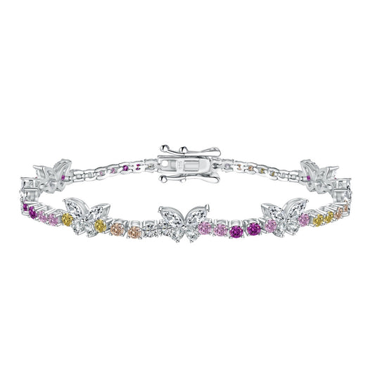 [Okajuri Jewelry]Ornate Colorful Butterfly Shape Round Cut Daily Bracelet