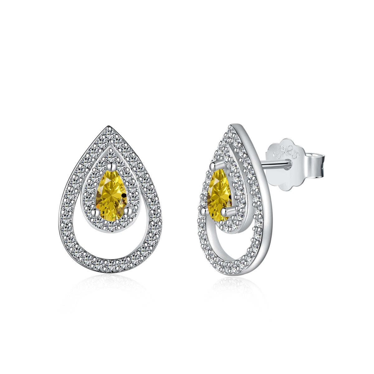 [Okajuri Jewelry]Sparkling Delicate Water Drop Shape Daily Earrings