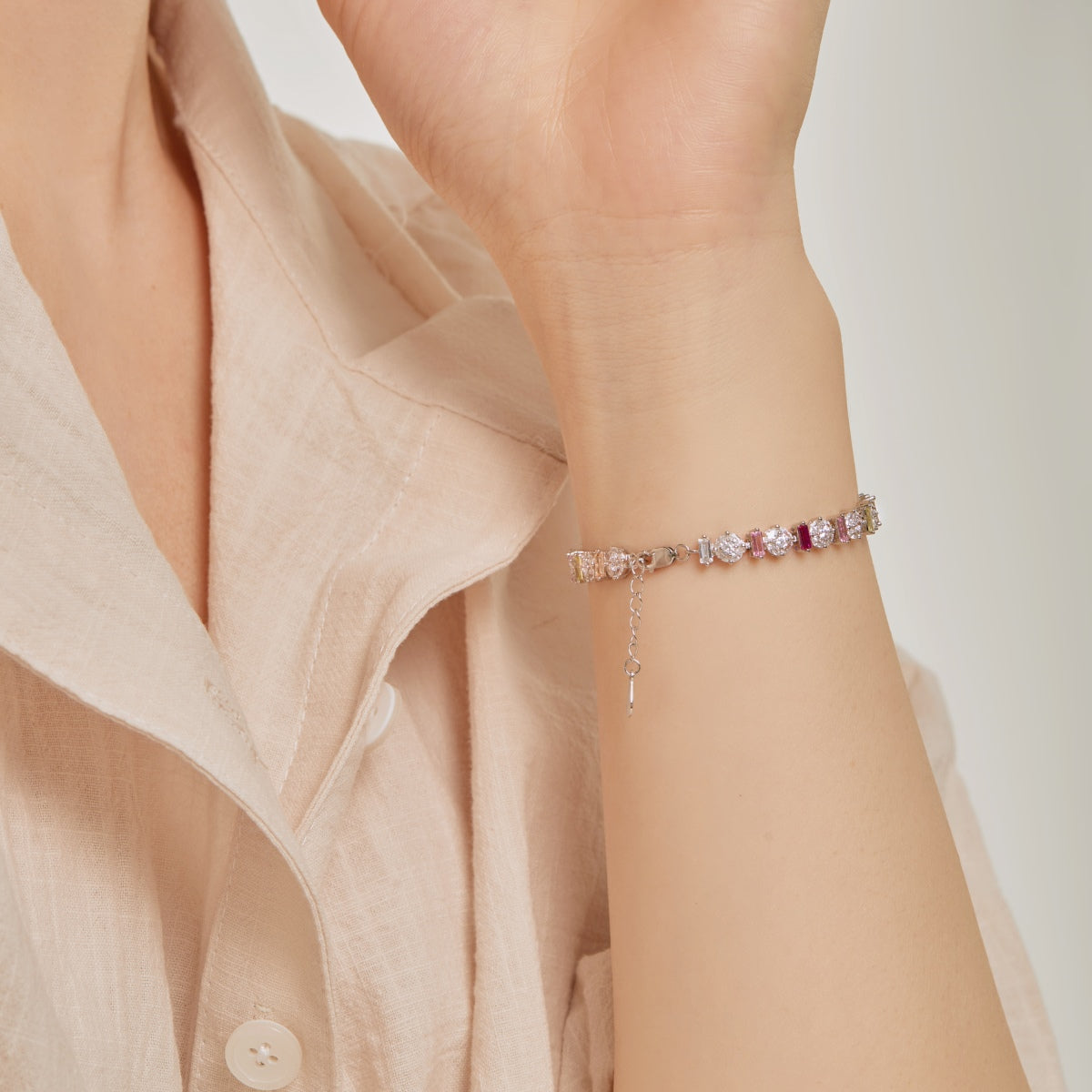 [Okajuri Jewelry]Radiant Colorful Round Shape Daily Bracelet