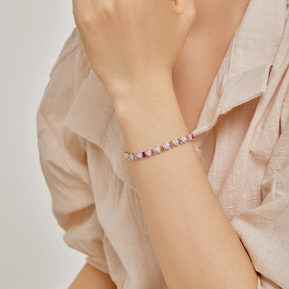 [Okajuri Jewelry]Radiant Colorful Round Shape Daily Bracelet
