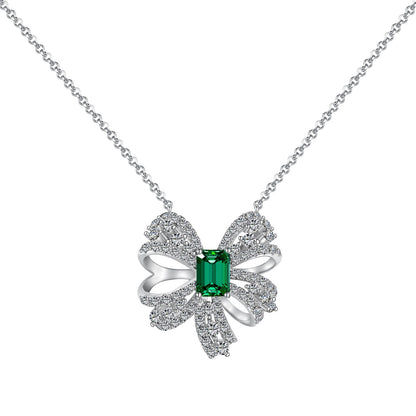 [Okajuri Jewelry]Luxurious Flower Shape Emerald Cut Necklace