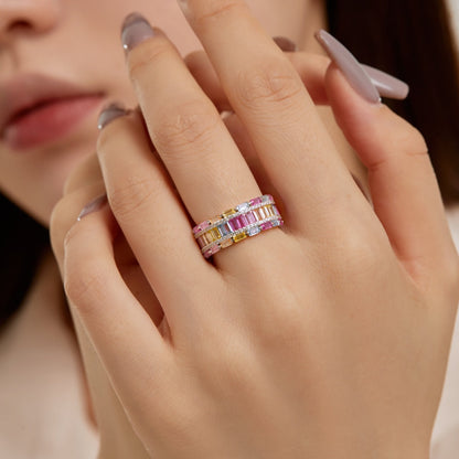 [Okajuri Jewelry]Dazzling Colorful Radiant Cut Party Ring