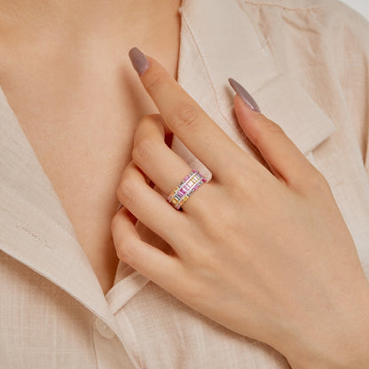[Okajuri Jewelry]Dazzling Colorful Radiant Cut Party Ring