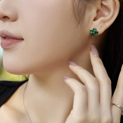 [Okajuri Jewelry]Four-Leaf Clover Ball Earrings