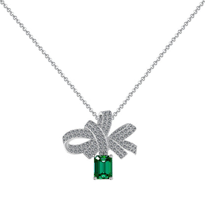 [Okajuri Jewelry]Luxurious Flower Shape Emerald Cut Necklace