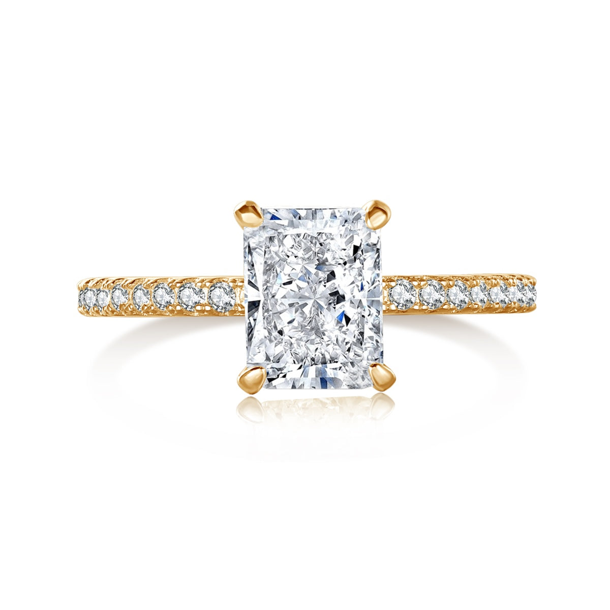 [Okajuri Jewelry]2.0 Carat Dazzling Sparkling Radiant Cut Party Ring