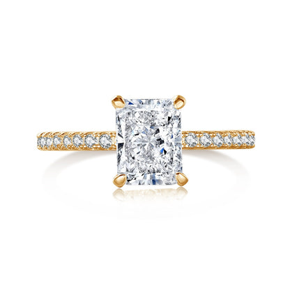[Okajuri Jewelry]2.0 Carat Dazzling Sparkling Radiant Cut Party Ring