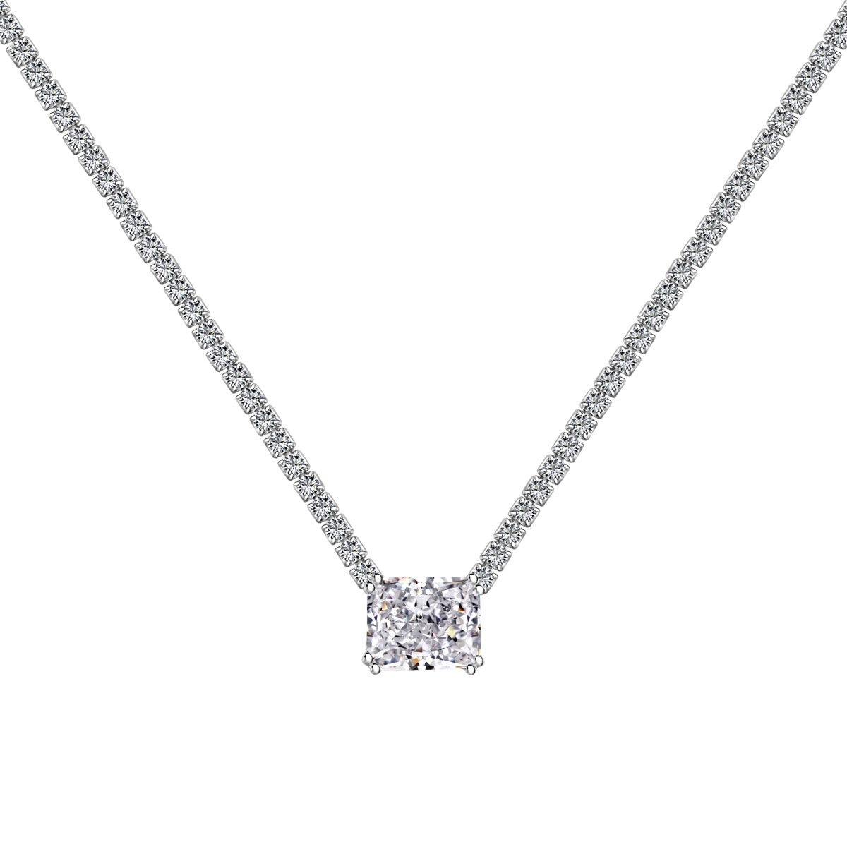 [Okajuri Jewelry]4.0 Carat Elegant Radiant Cut Necklace