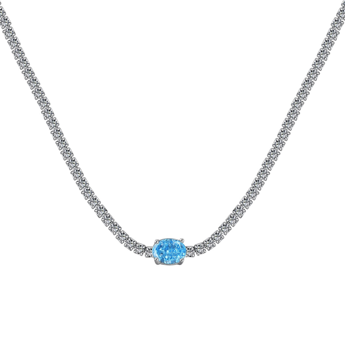 [Okajuri Jewelry]1.0 Carat Shining Oval Cut Necklace