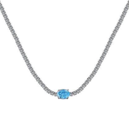 [Okajuri Jewelry]1.0 Carat Shining Oval Cut Necklace