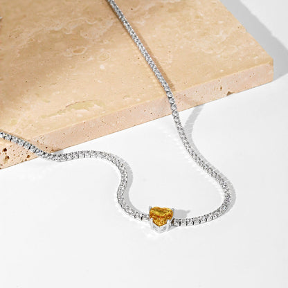 [Okajuri Jewelry]2.0 Carat Sparkling Tennis Heart Cut Necklace