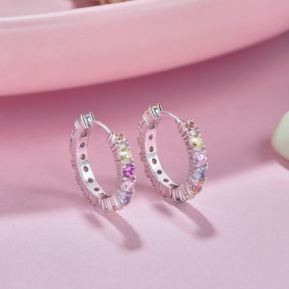 [Okajuri Jewelry]Radiant Colorful Round Cut Earrings