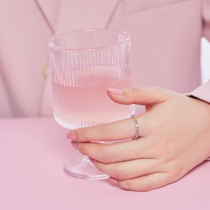 [Okajuri Jewelry]Sparkling Colorful Round Cut Tennis Ring