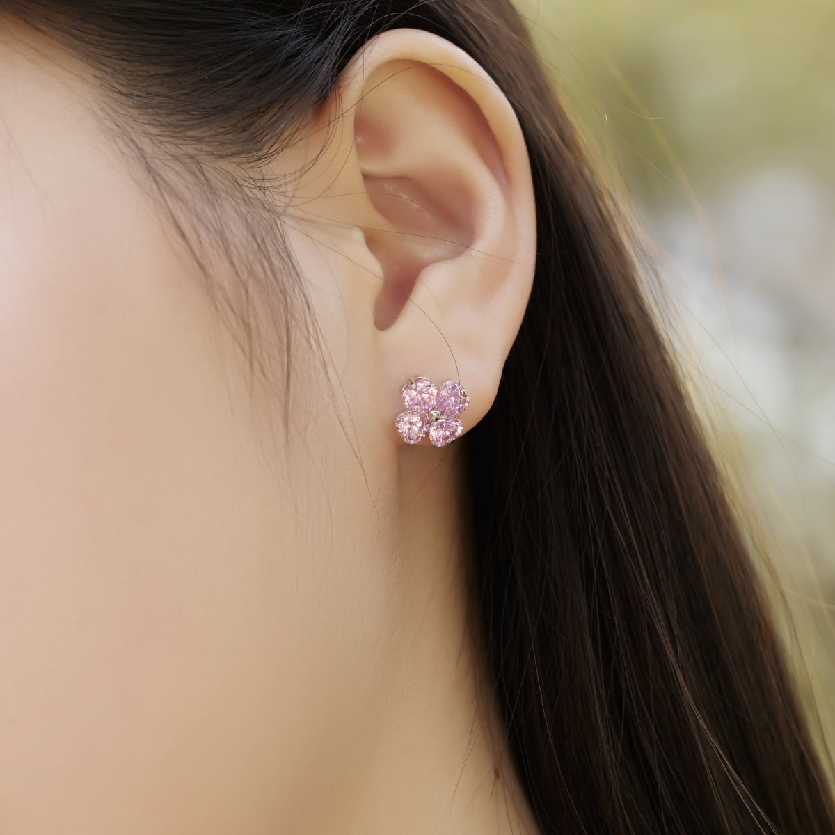 [Okajuri Jewelry]Four-Leaf Clover Ball Earrings