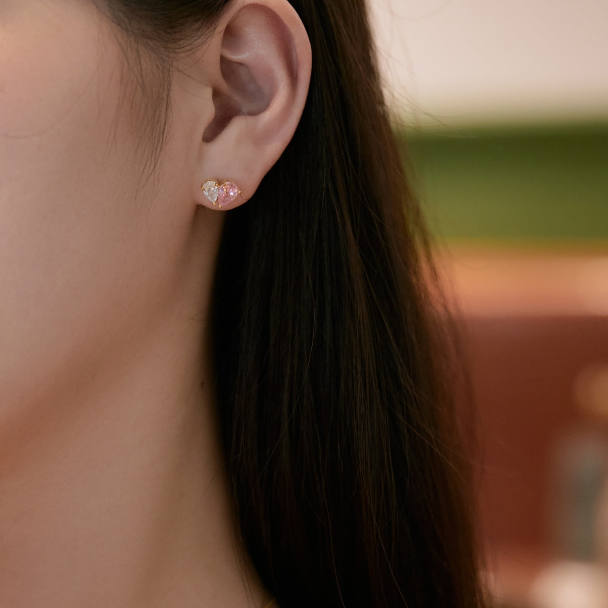 [Okajuri Jewelry]Dazzling Elegant Heart Cut Lover Earrings