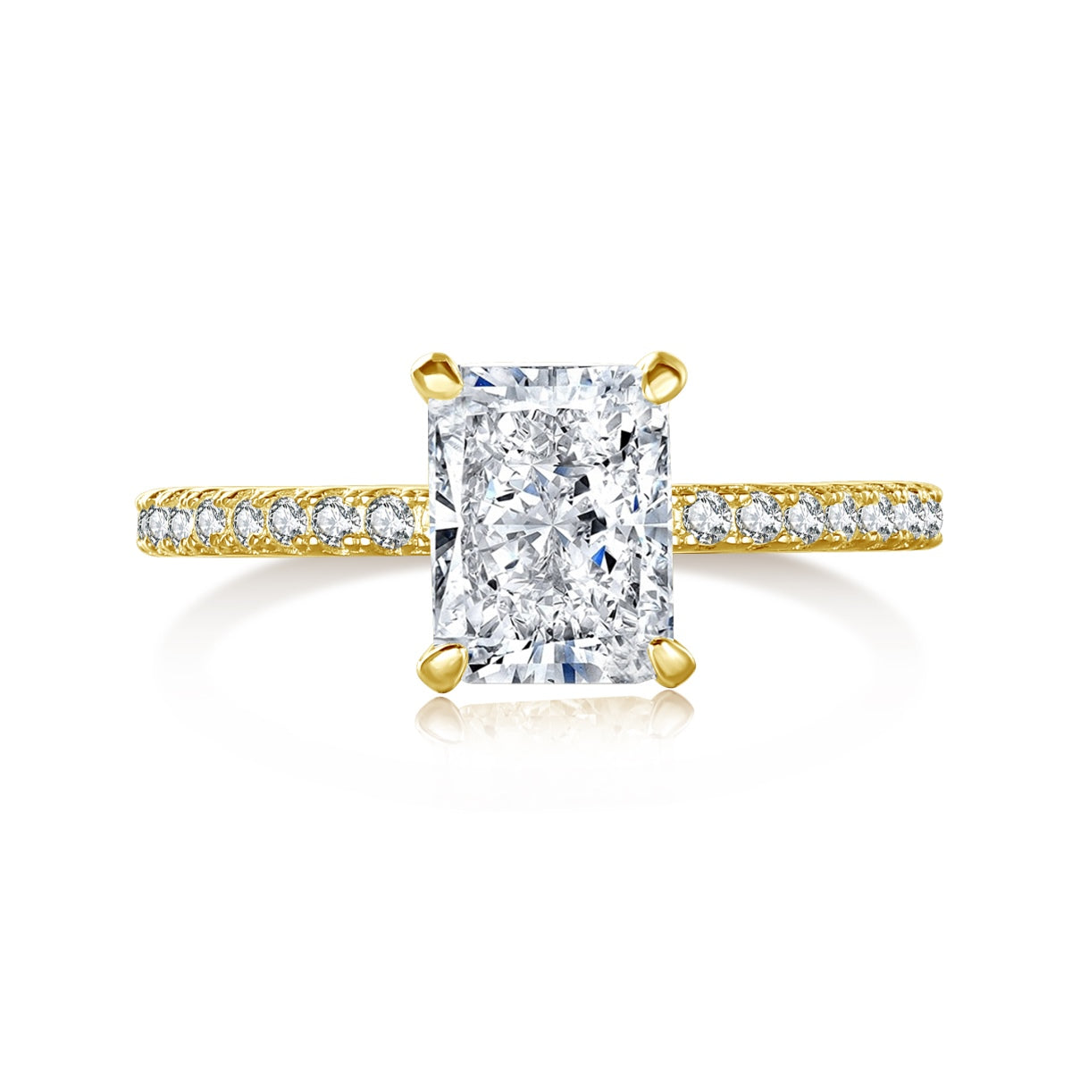 [Okajuri Jewelry]2.0 Carat Dazzling Sparkling Radiant Cut Party Ring