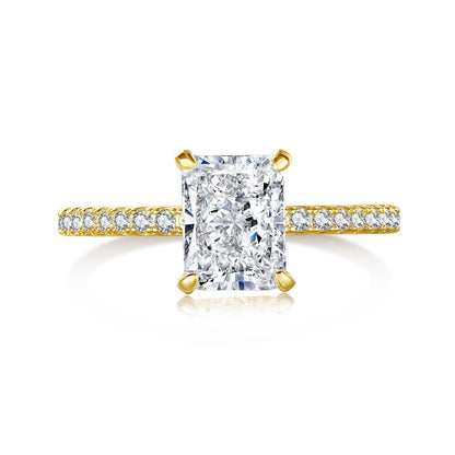 [Okajuri Jewelry]2.0 Carat Dazzling Sparkling Radiant Cut Party Ring