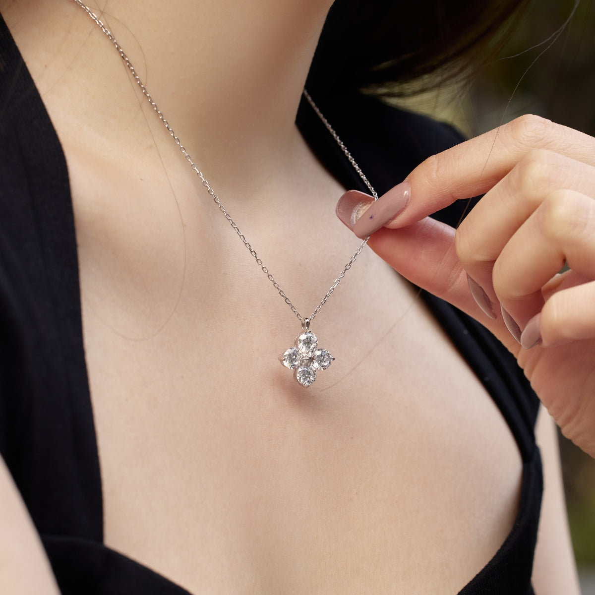[Okajuri Jewelry]Four-Leaf Clover And Eight-Pointed Star Necklace