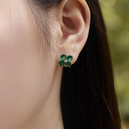 [Okajuri Jewelry]Four-Leaf Clover Eight-Pointed Star Earrings