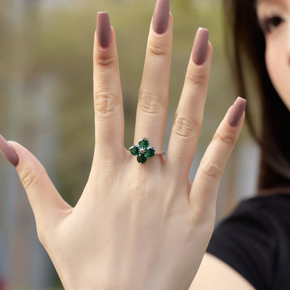 [Okajuri Jewelry]Four-Leaf Clover Eight-Pointed Star Ring