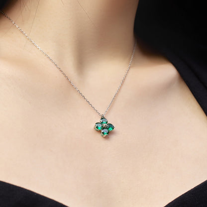 [Okajuri Jewelry]Four-Leaf Clover And Eight-Pointed Star Necklace