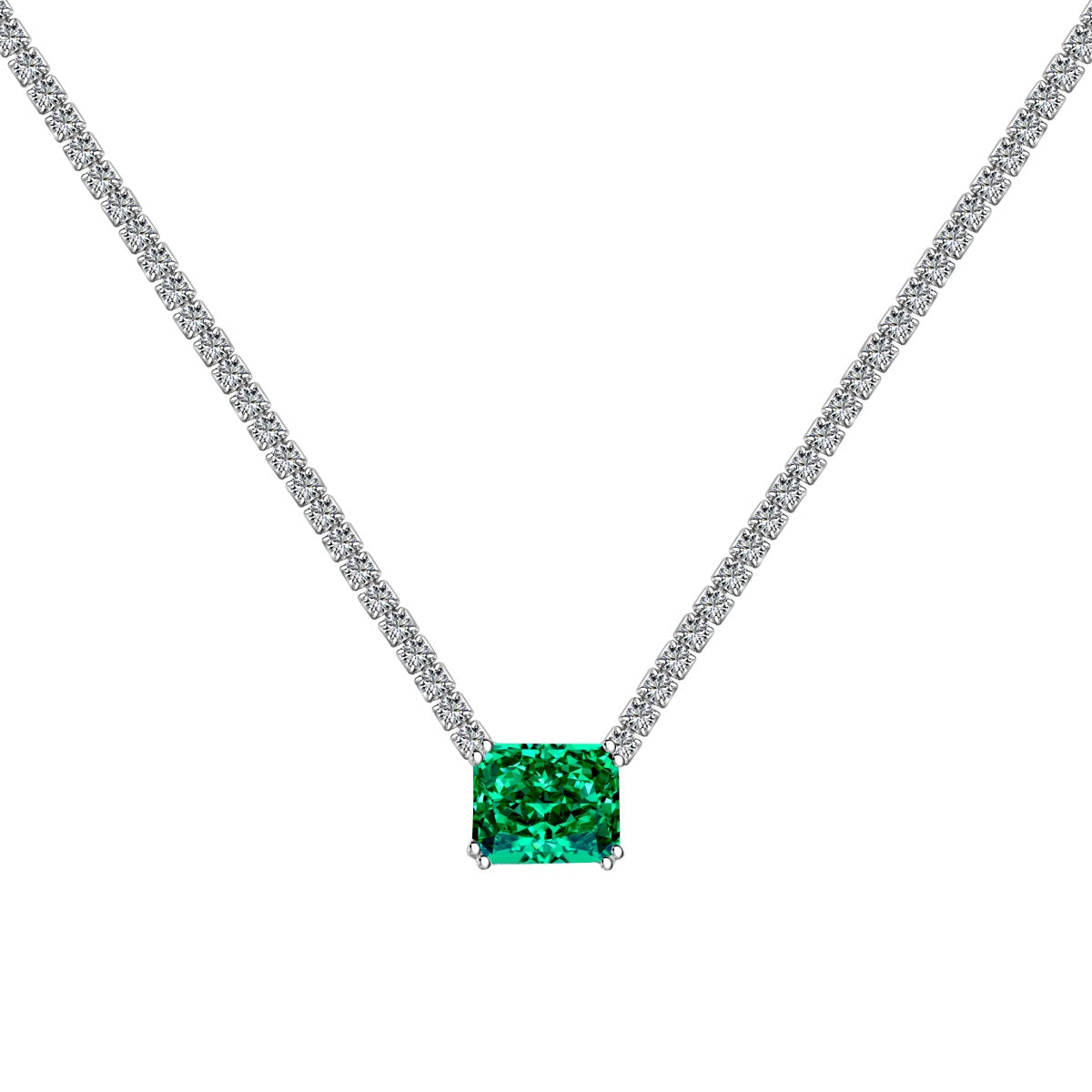 [Okajuri Jewelry]4.0 Carat Elegant Radiant Cut Necklace