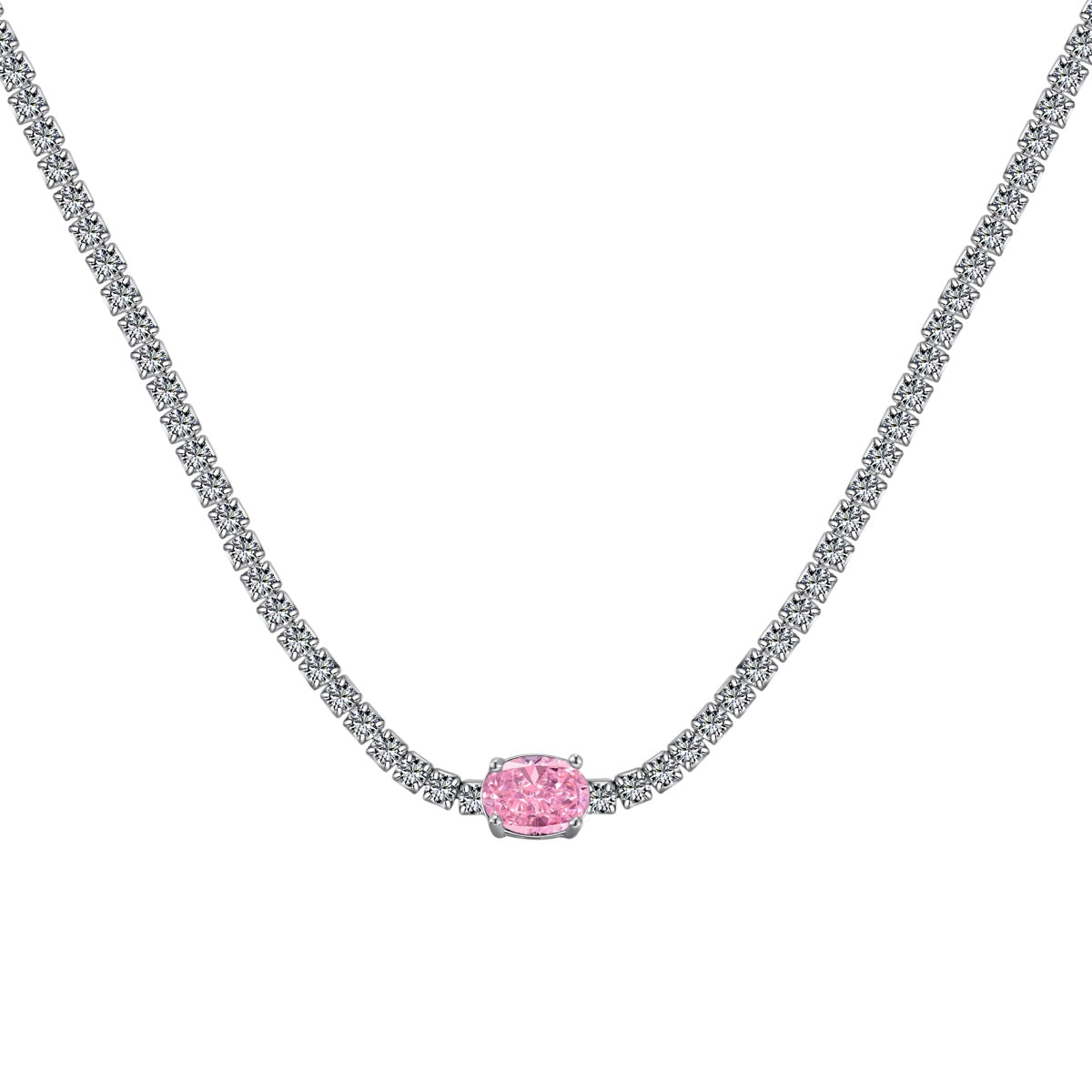 [Okajuri Jewelry]1.0 Carat Shining Oval Cut Necklace