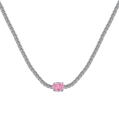 [Okajuri Jewelry]1.0 Carat Shining Oval Cut Necklace
