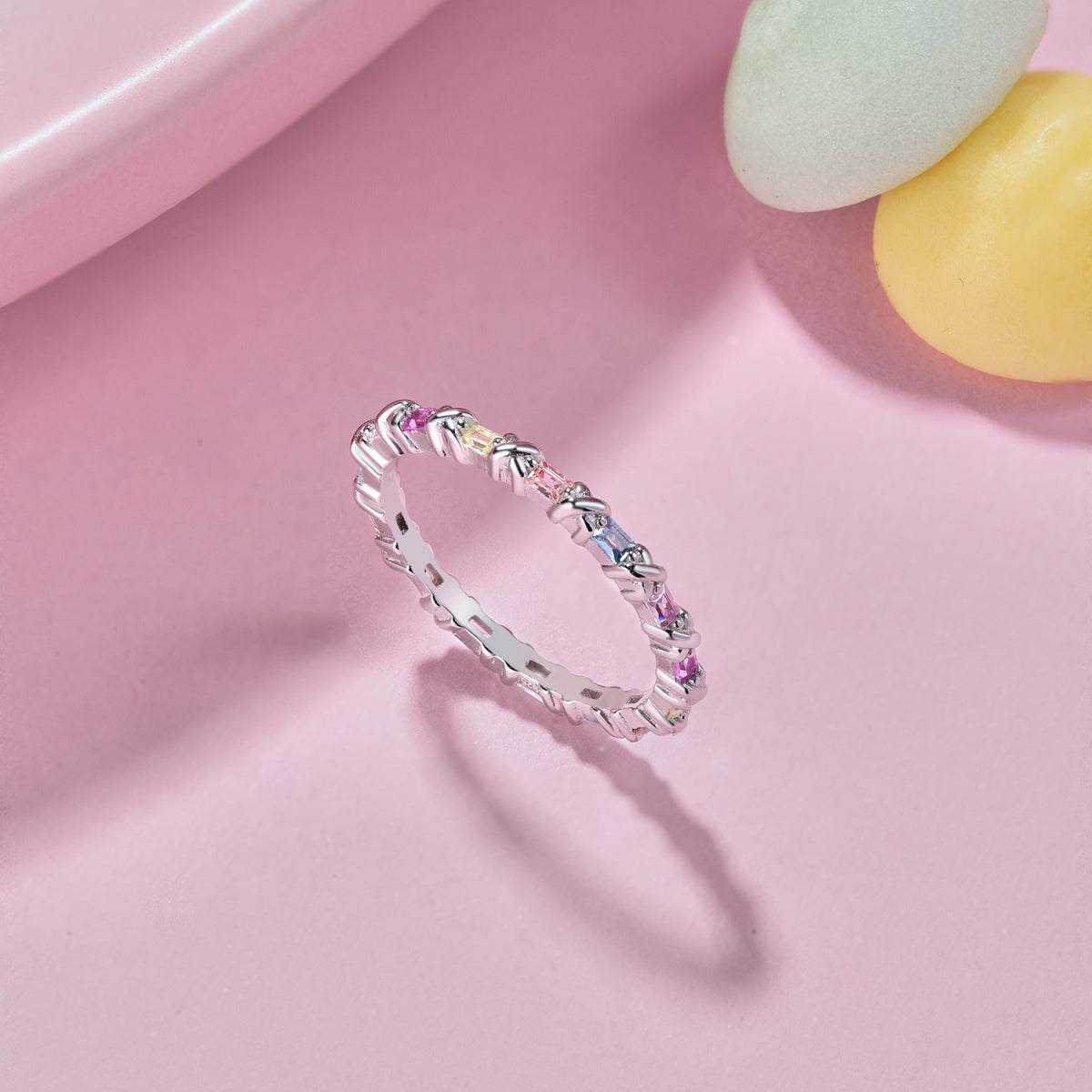[Okajuri Jewelry]Charming Colorful Round Cut Daily Ring