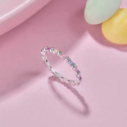 [Okajuri Jewelry]Charming Colorful Round Cut Daily Ring