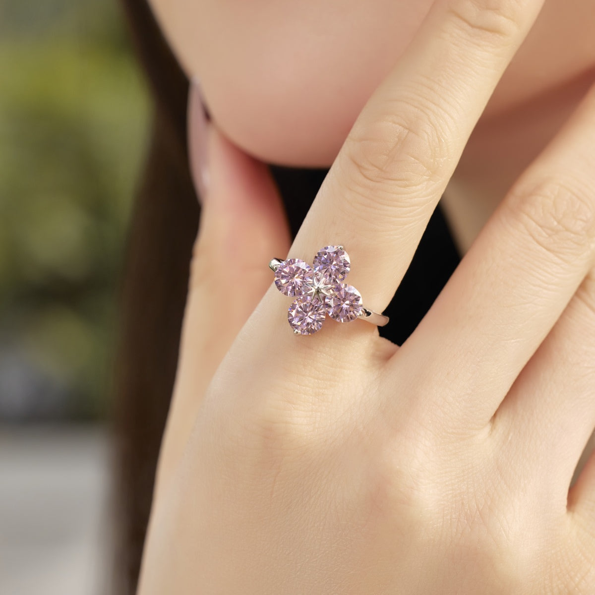[Okajuri Jewelry]Four-Leaf Clover Eight-Pointed Star Ring