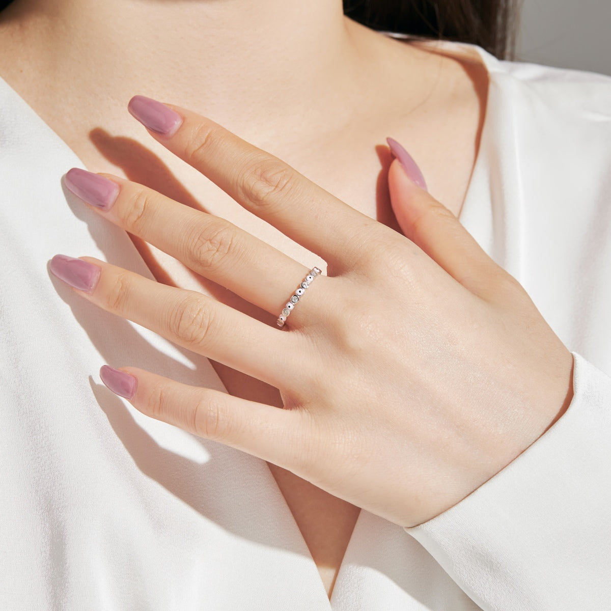 [Okajuri Jewelry]Sparkling Vibrant Round Shape Daily Ring