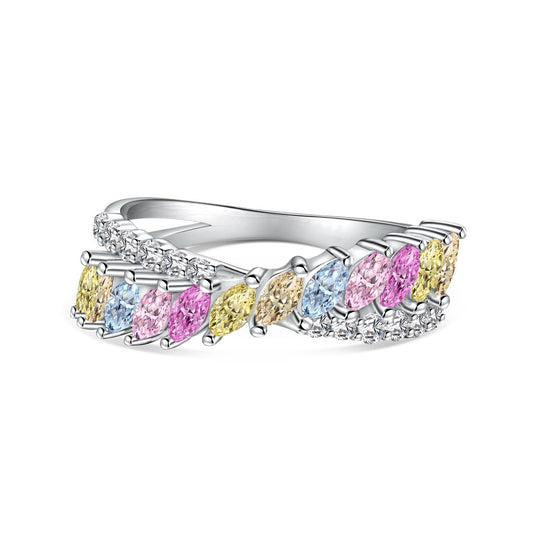 [Okajuri Jewelry]Unique Colorful Marquise Cut Daily Ring