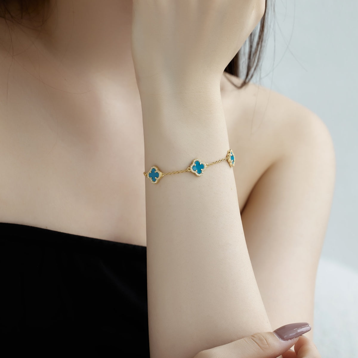 [Okajuri Jewelry]Four-Leaf Clover Exquisite Bracelet